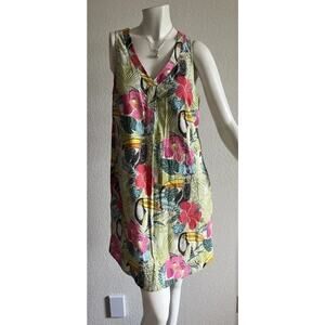 Tommy Bahama 100% Silk Tropical Toucan Dress Sleeveless Shift Small Sample